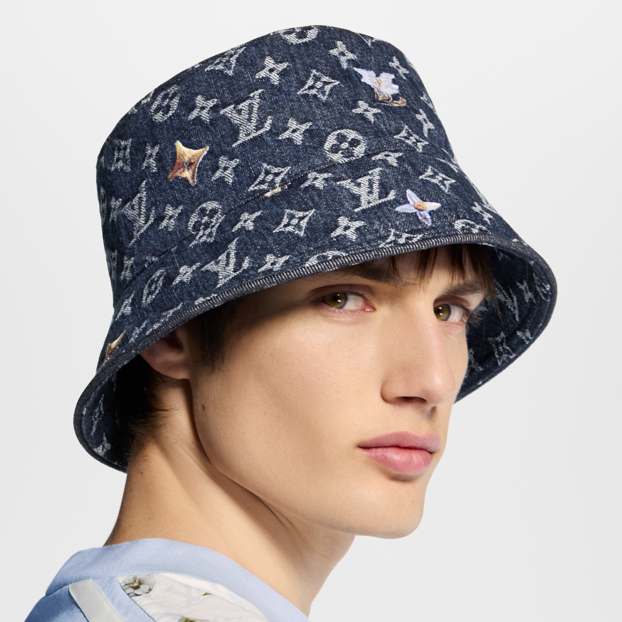 Monogram Flower Denim Bucket Hat . - Accessories | LOUIS VUITTON